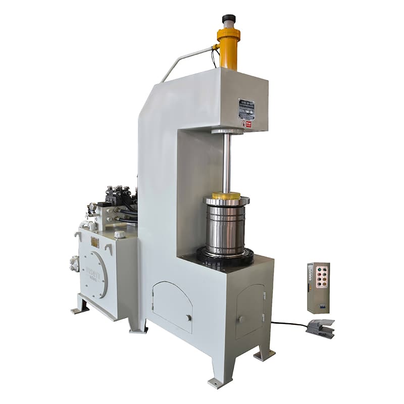 Hydraulic rib and tapered flange crimping machine 